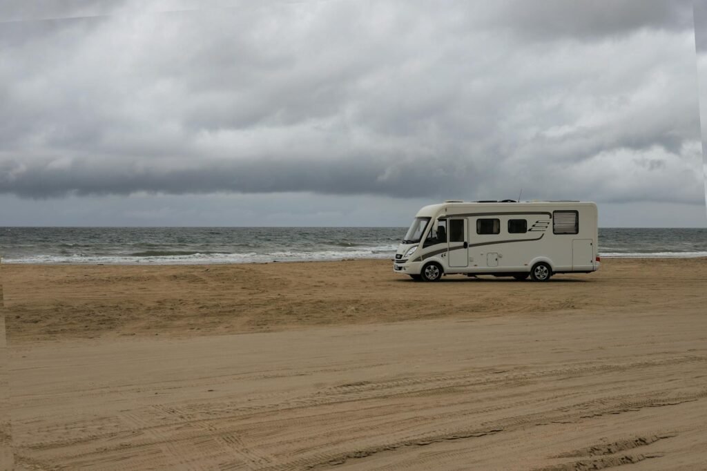 Interior view of coachbuilt motorhome demonstrating spacious living accommodation with sandwich-panel walls