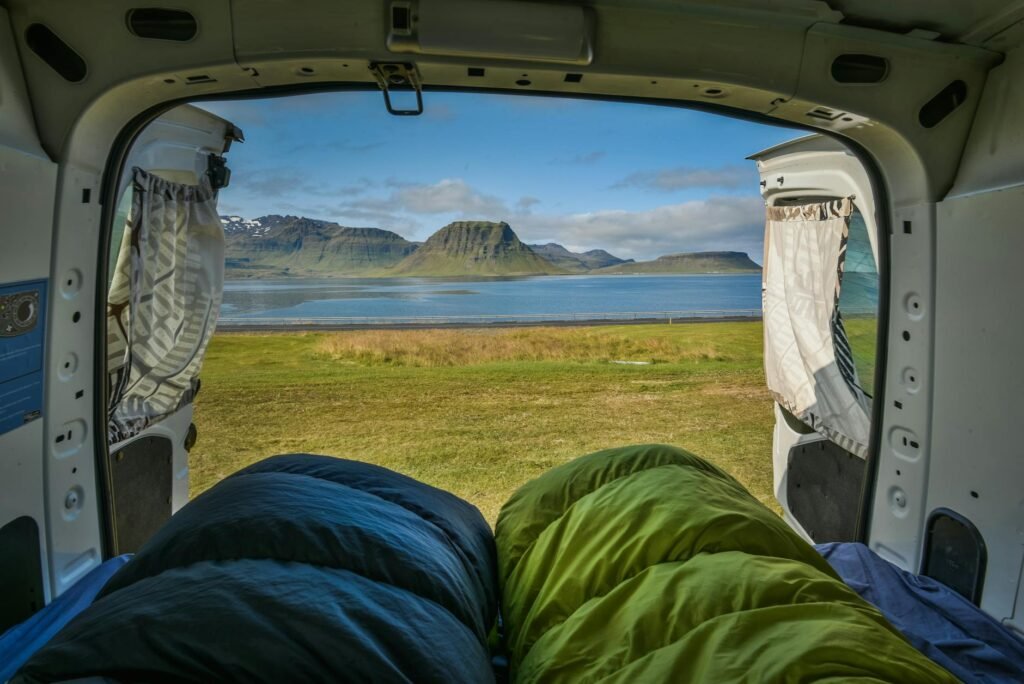Motorhome set up at campsite before 3pm with plenty of daylight remaining for setup and relaxation