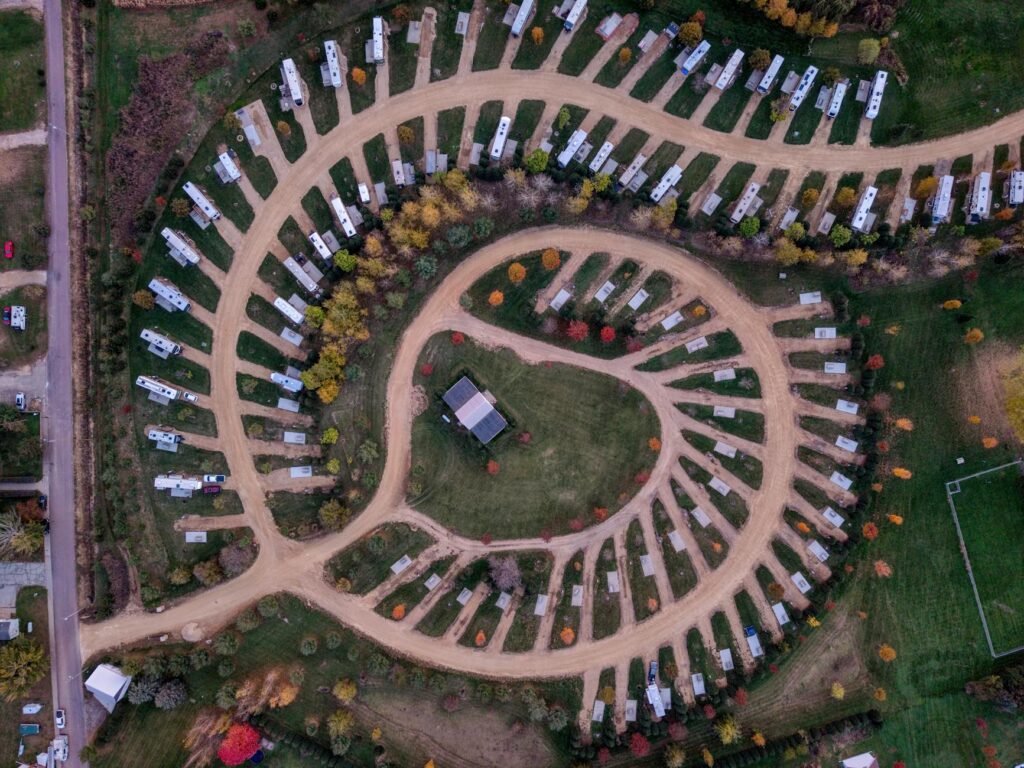 Comparison of different motorhome lengths parked side by side showing size differences